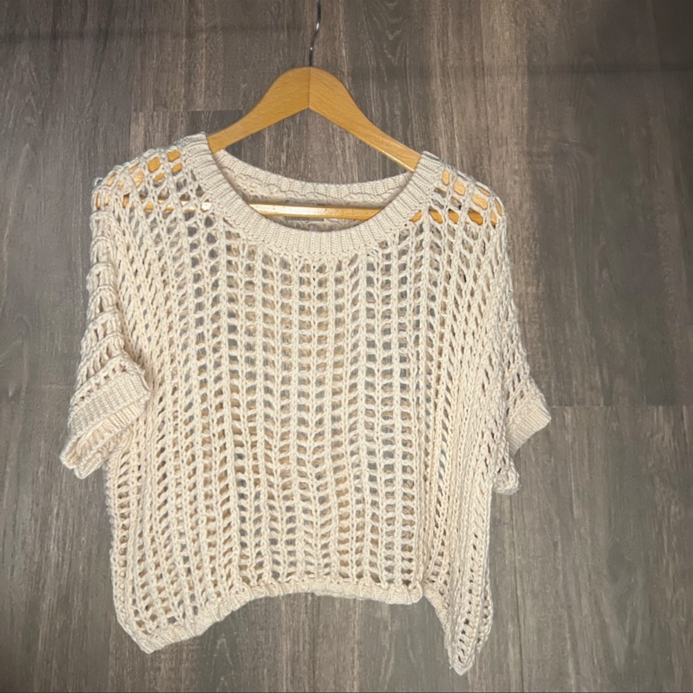 Miou Muse 100% Cotton Open Knit Sweater Size Small